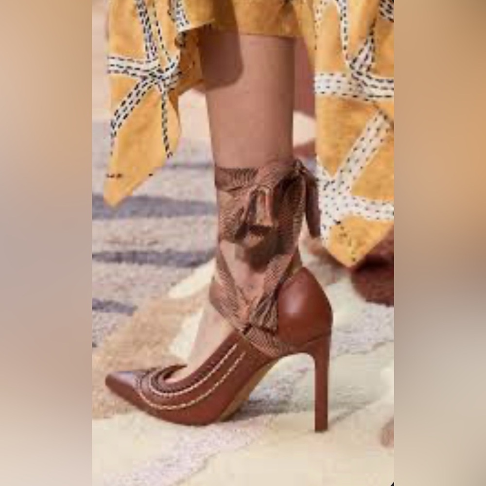 Ulla‎ Johnson Brown Salma Ribbon High Heel Pump Made in Italy Size 40